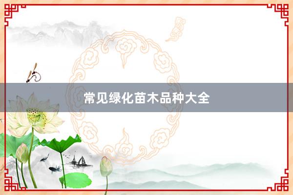 常见绿化苗木品种大全